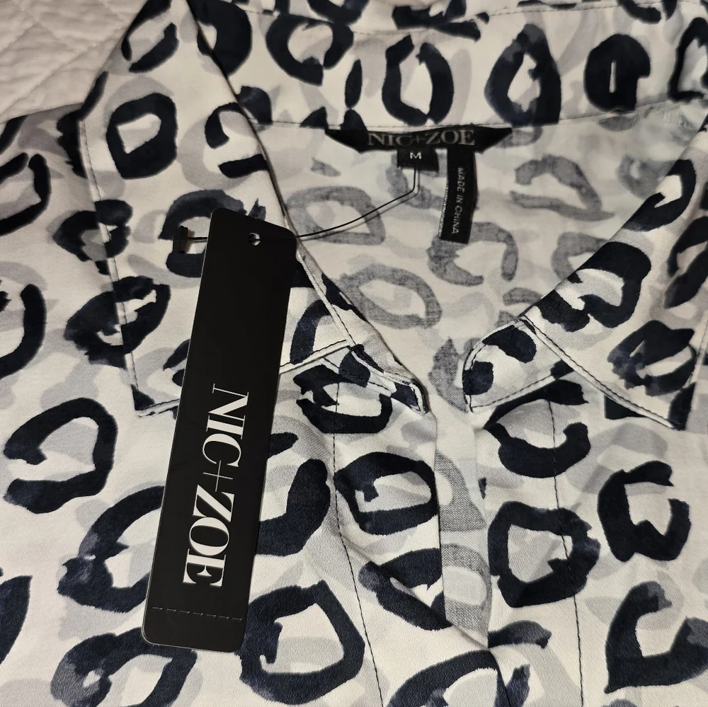 NIC+ZOE NWT Shirt Jacket Dress Women's Size Medium - Picture 10 of 11